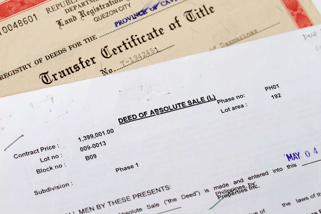certificate of title and deed of sale